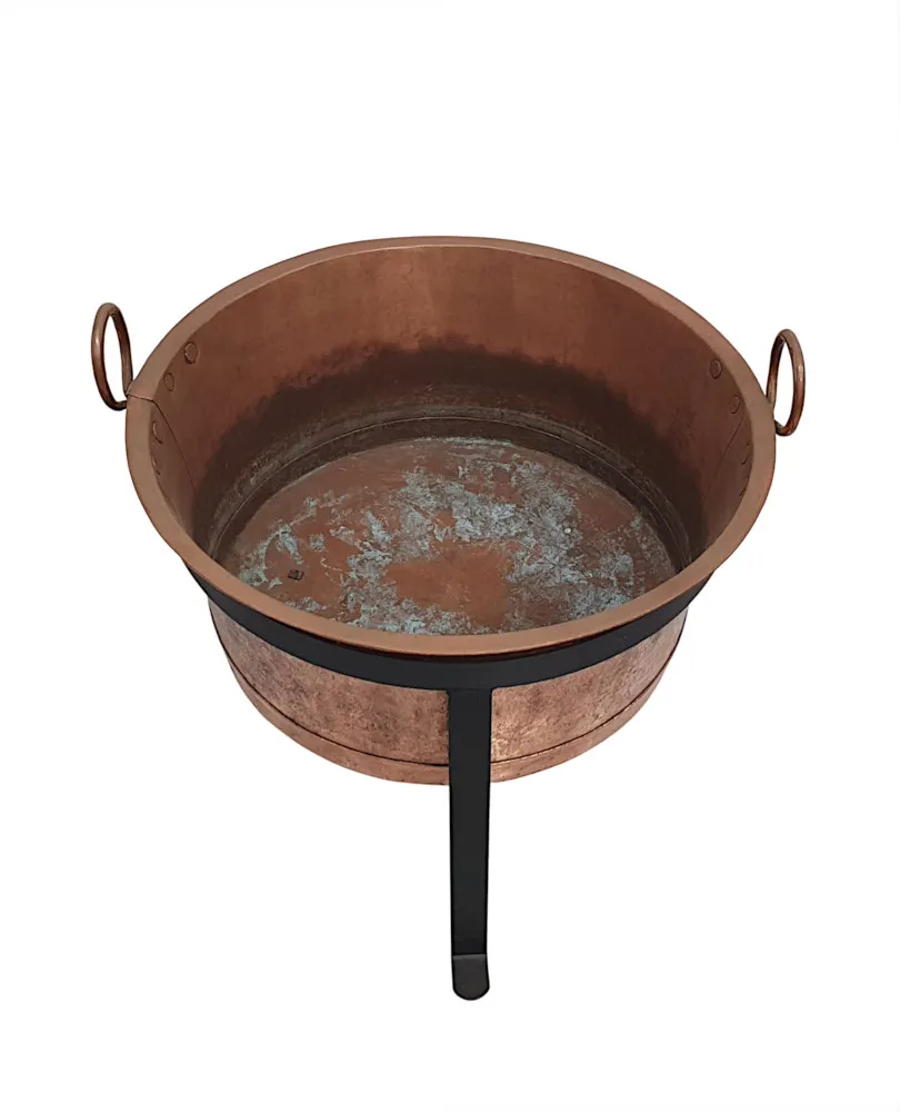 A Very Rare 19th Century Large Copper Log Bucket 