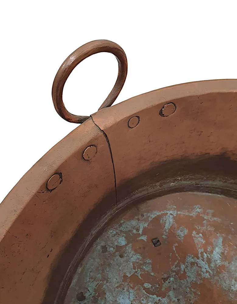 A Very Rare 19th Century Large Copper Log Bucket 