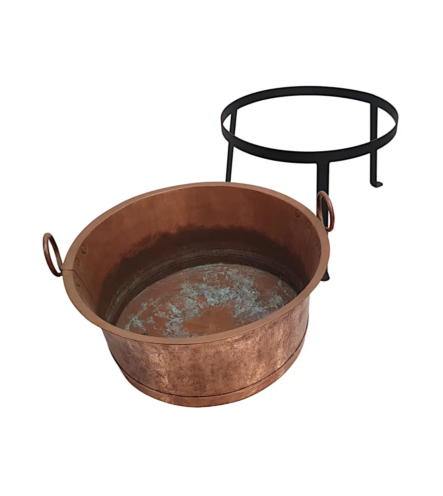 A Very Rare 19th Century Large Copper Log Bucket 