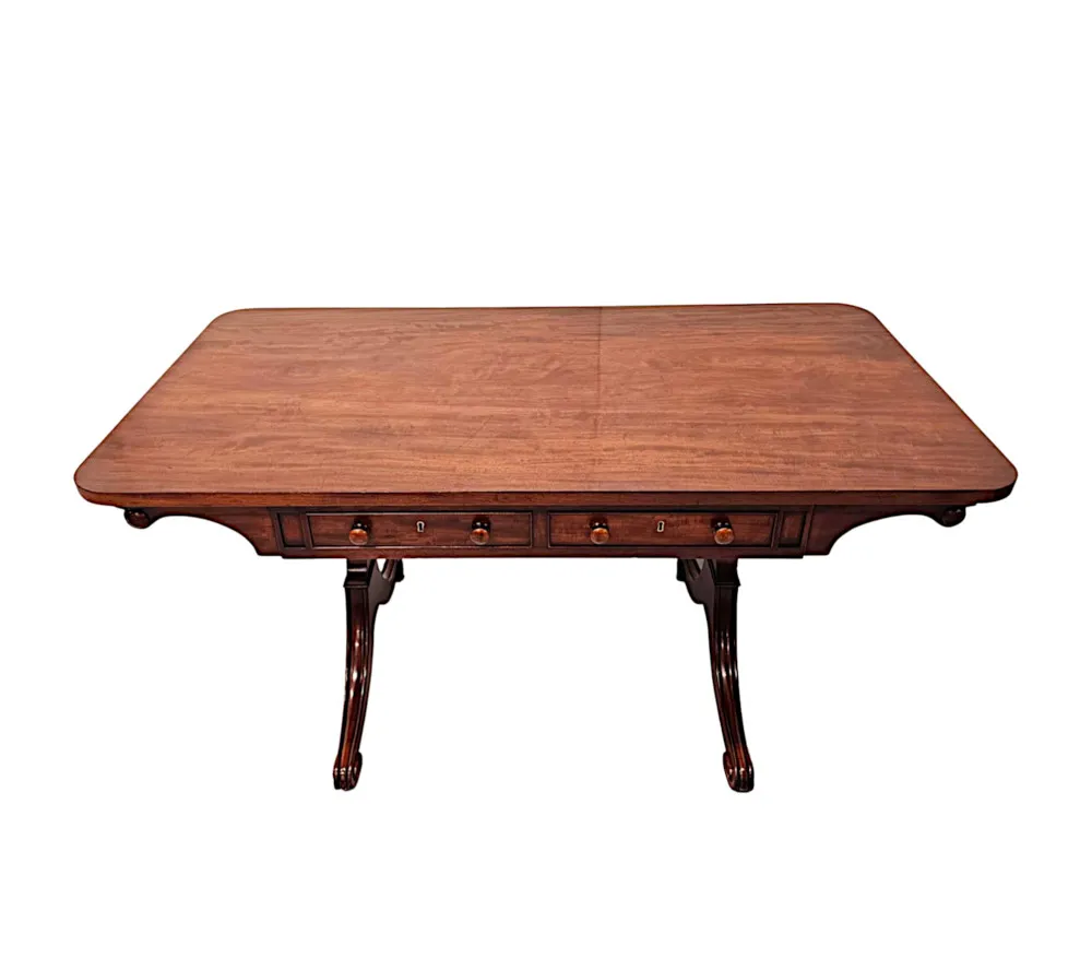 A Very Fine 19th Century Irish Library Table Attributed to Gillingtons of Dublin