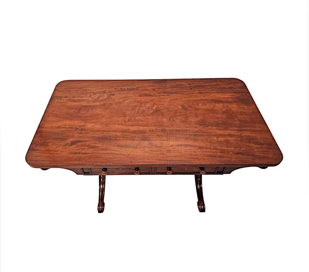 A Very Fine 19th Century Irish Library Table Attributed to Gillingtons of Dublin