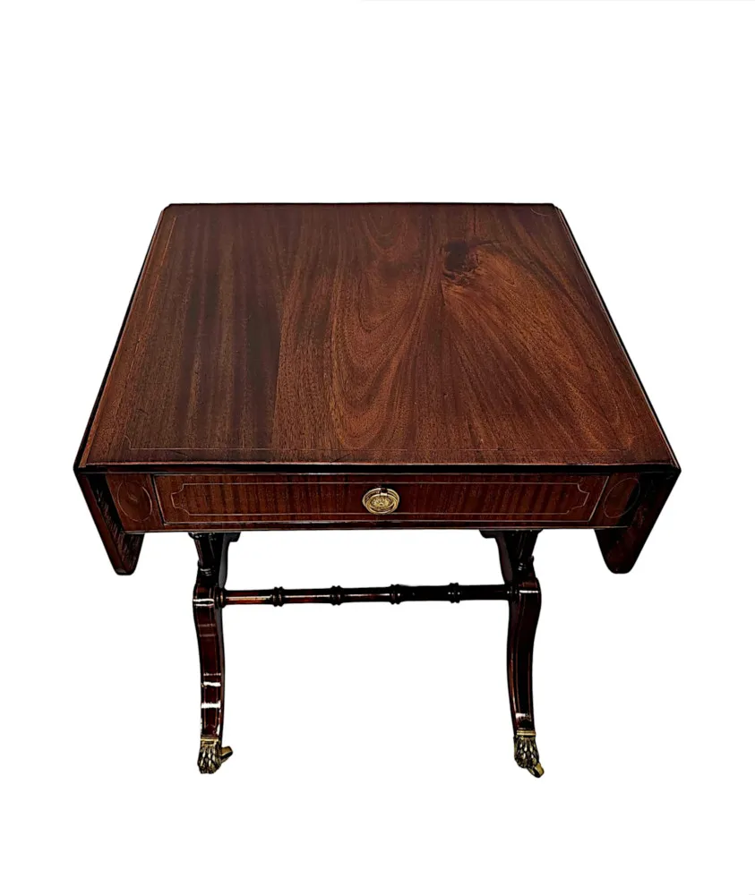  A Fabulous Late 19th Century Inlaid Sofa or Lamp Table 
