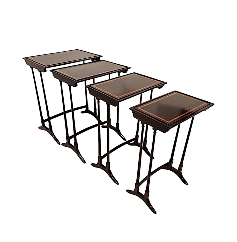  A Fabulous Edwardian Nest of Four Inlaid Tables