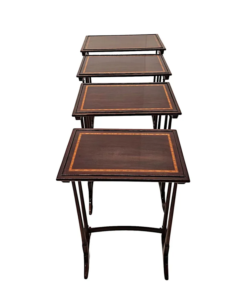  A Fabulous Edwardian Nest of Four Inlaid Tables