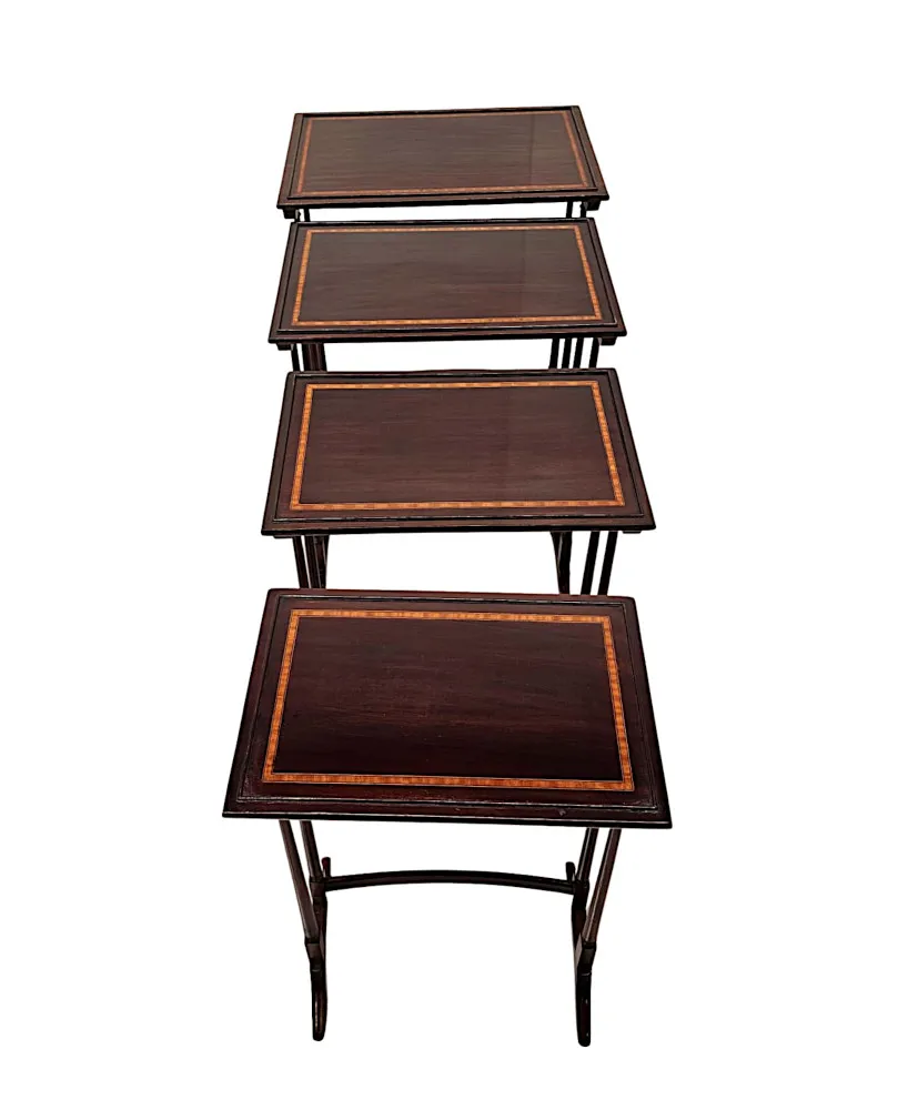 A Fabulous Edwardian Nest of Four Inlaid Tables