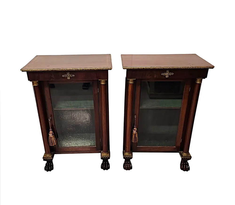  A Stunning Pair of 19th Century Pier or Side Cabinets