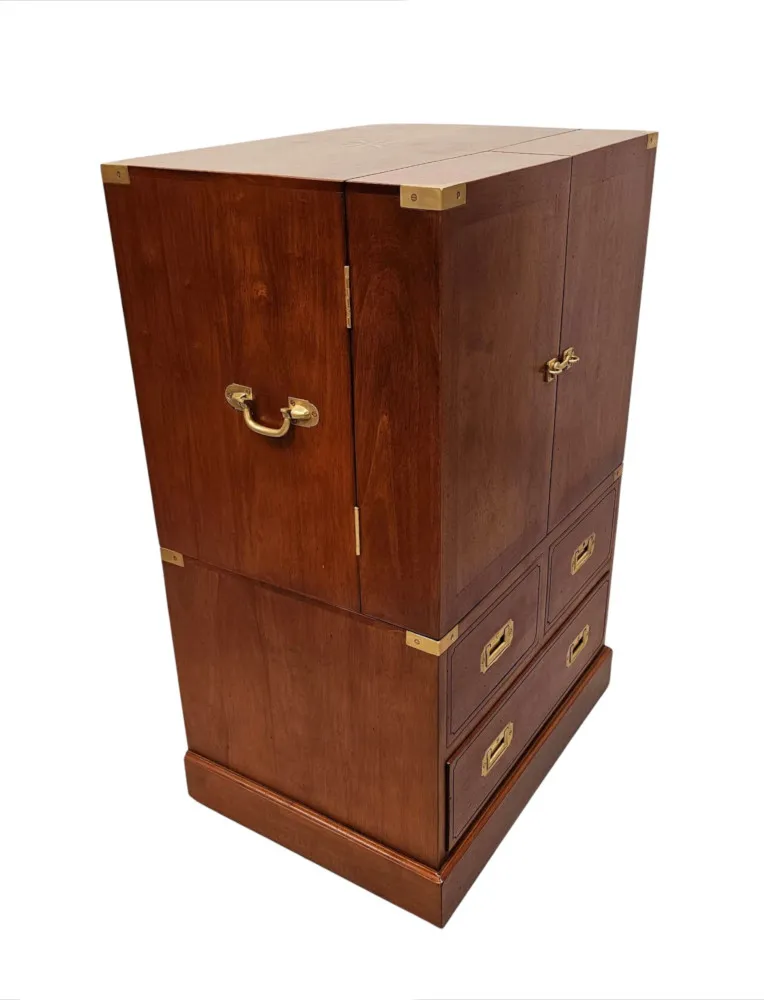 A Stunning Walnut and Brass Hand Made Bar