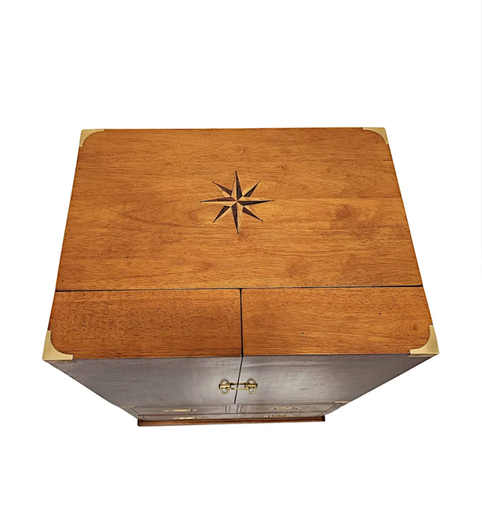A Stunning Walnut and Brass Hand Made Bar
