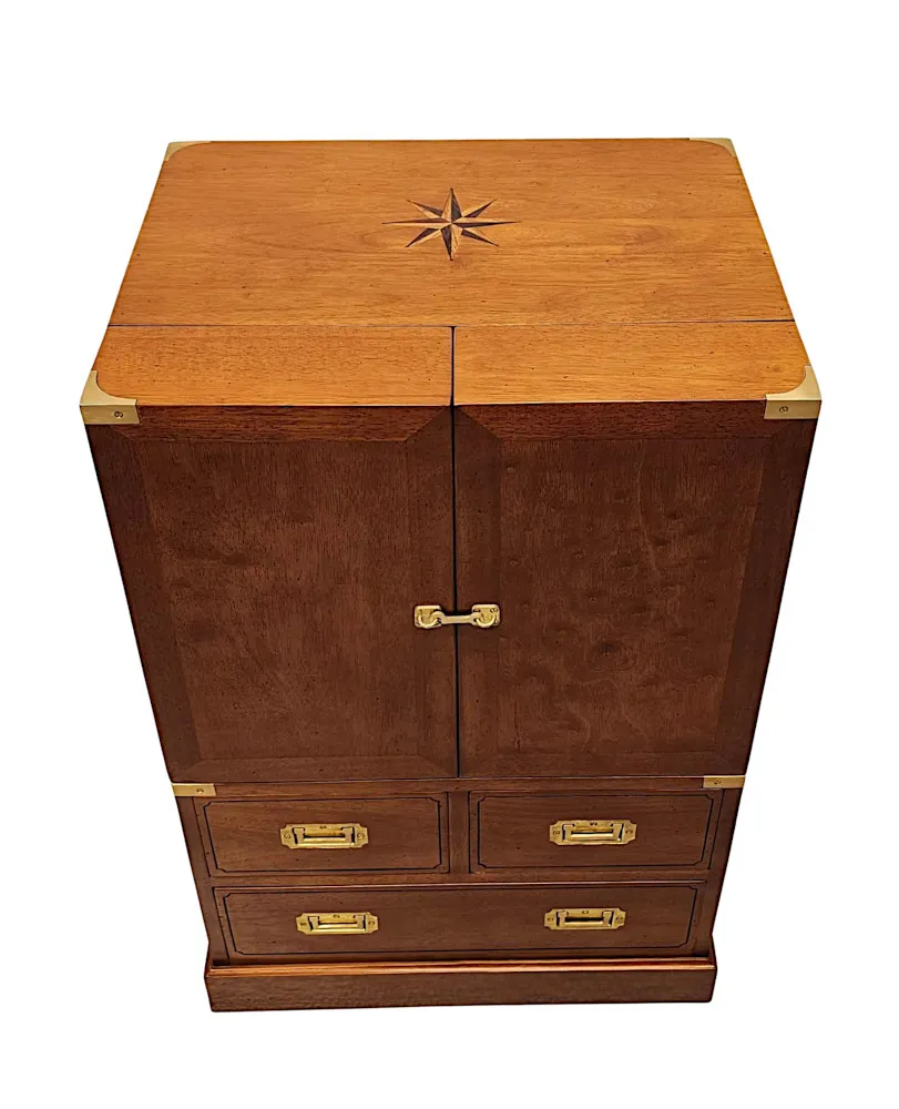 A Stunning Walnut and Brass Hand Made Bar