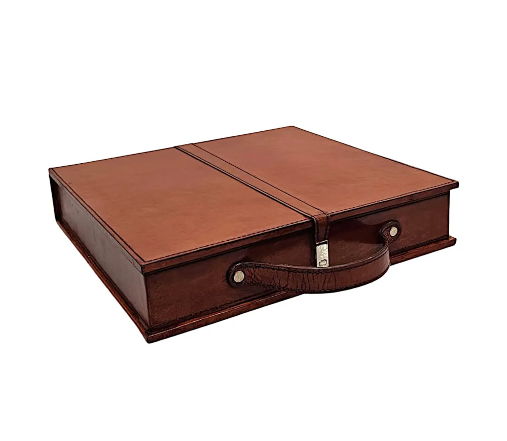 A Fabulous Leather Chess Set and Case