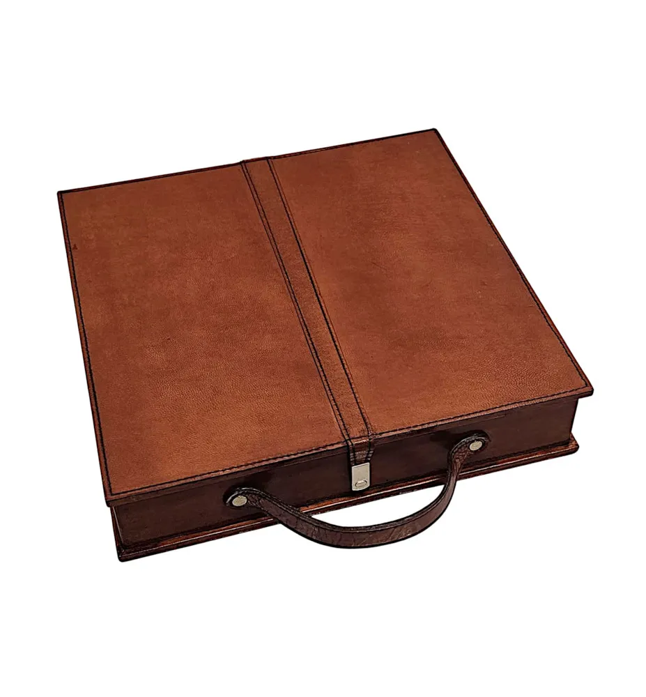 A Fabulous Leather Chess Set and Case