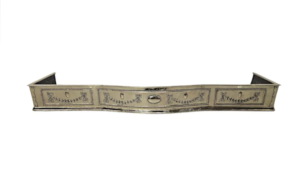  A Very Fine 19th Century Polished Brass Fender after Adams
