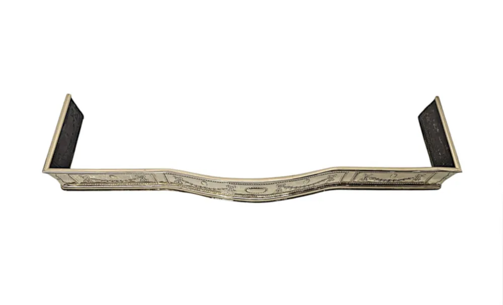  A Very Fine 19th Century Polished Brass Fender after Adams