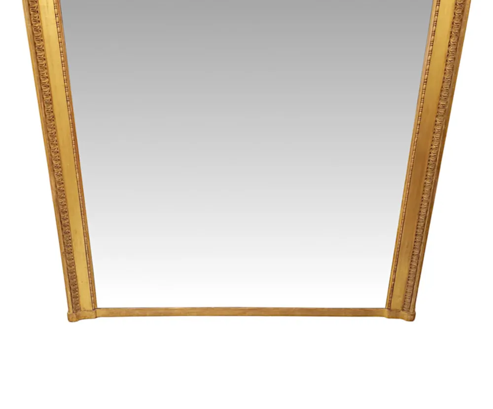 A Very Fine Large 19th Century Giltwood Overmantel Mirror