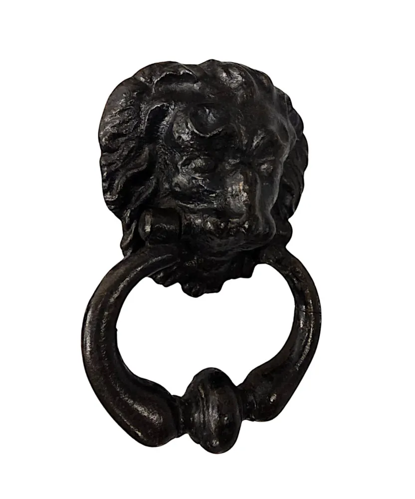 A Fabulous 19th Century Cast Iron Lion Head Door Knocker