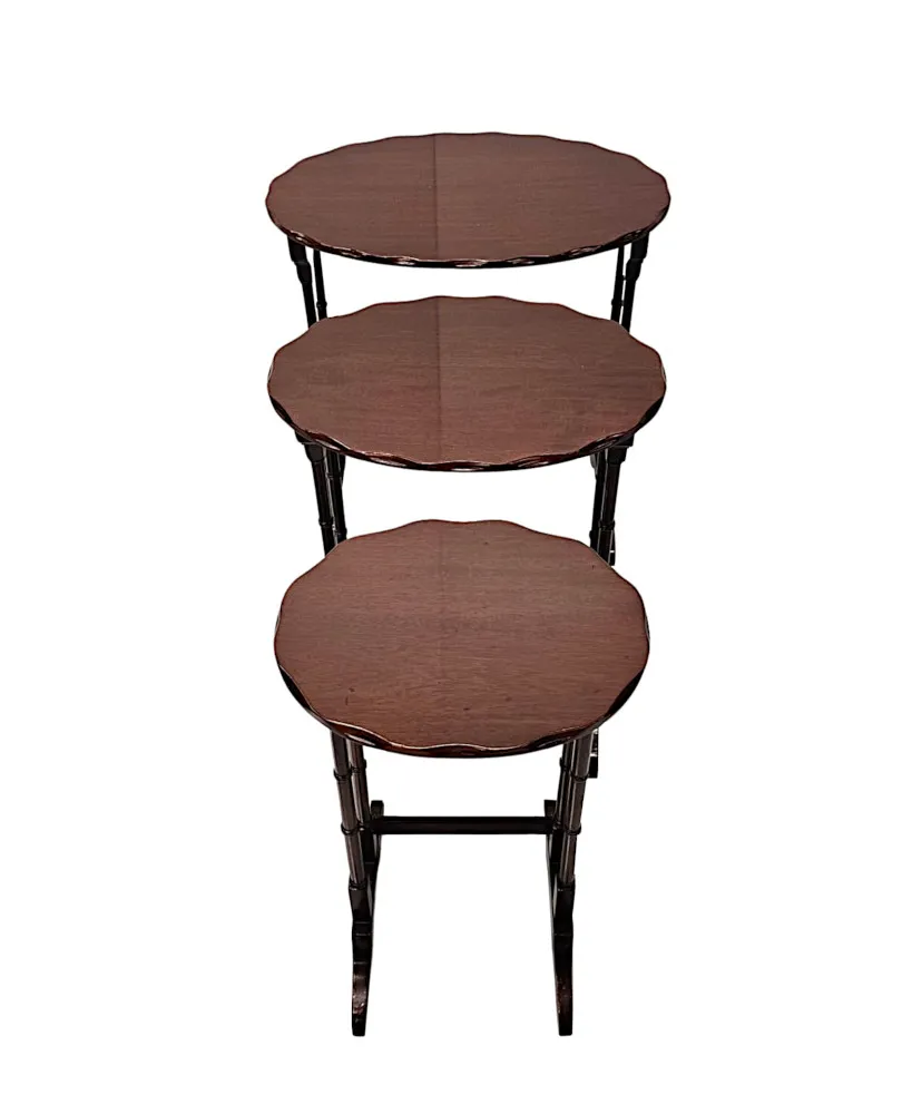 A Stunning Edwardian Nest of Three Tables 