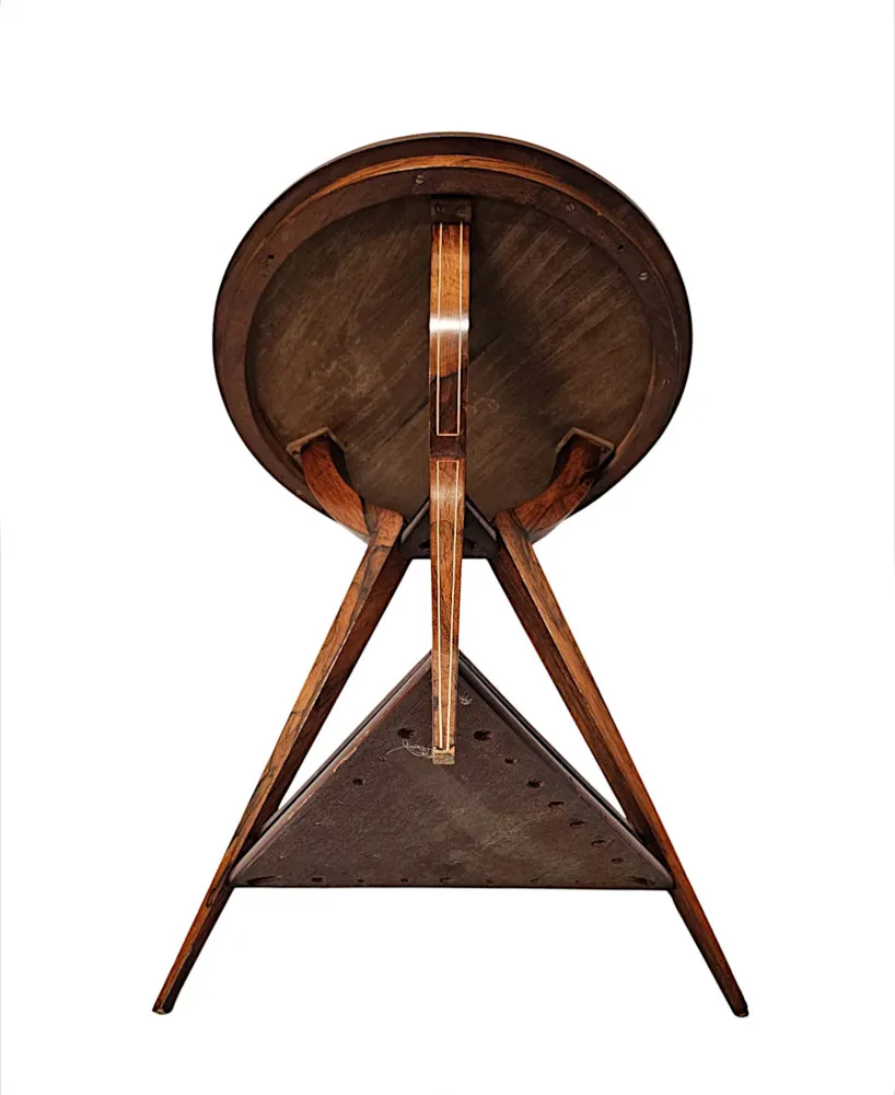 A Fabulous Edwardian Inlaid Rosewood Lamp or Occasional Table