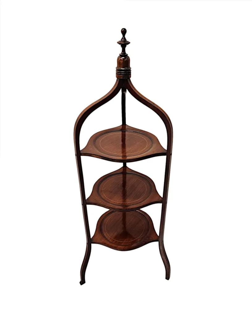  A Fabulous Edwardian Mahogany Three Tier Cake Stand