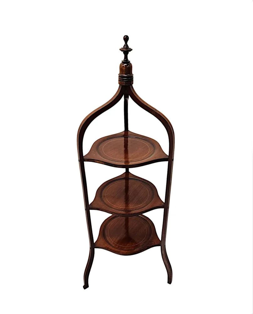 A Fabulous Edwardian Mahogany Three Tier Cake Stand