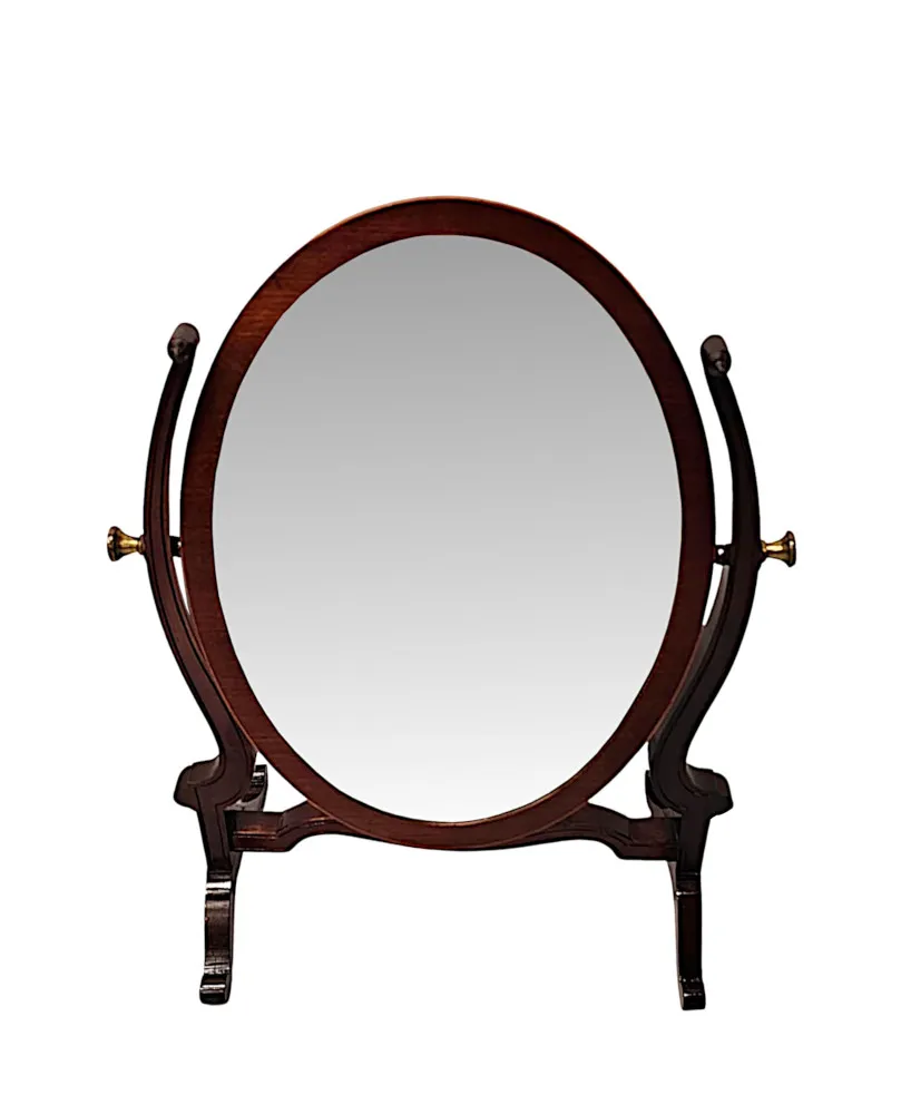 A Lovely Edwardian Mahogany Table Top Swivel Mirror