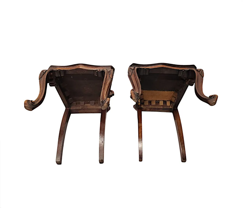  A Fabulous Pair of 19th Century Oak Hall Chairs
