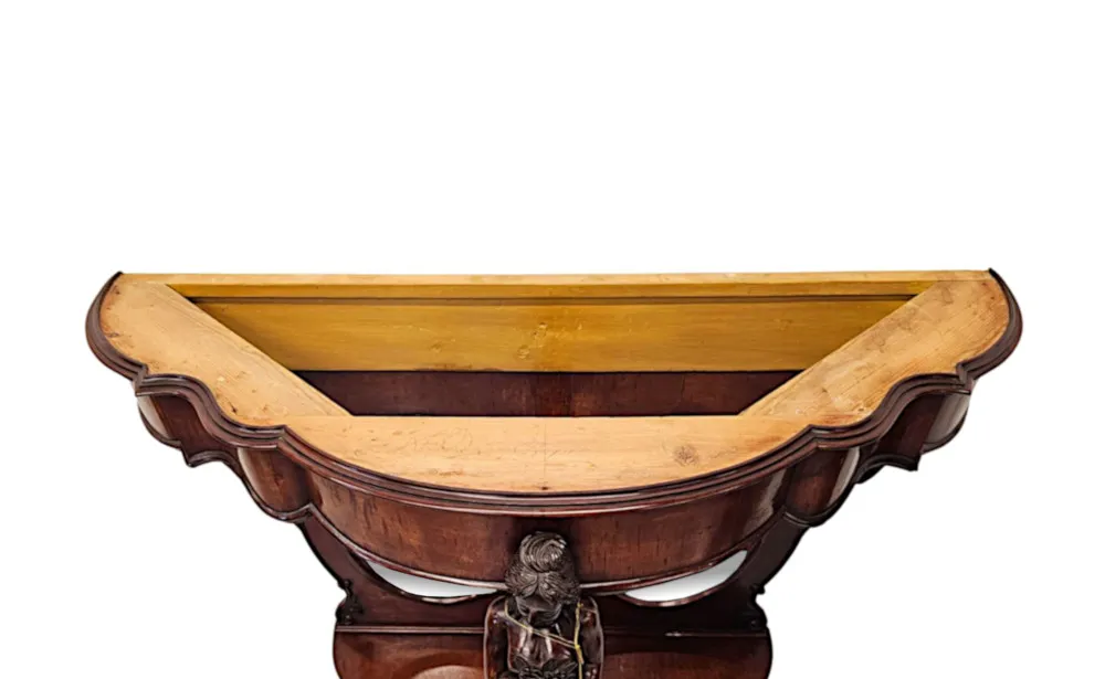 A Very Rare and Impressive Pair of Tall 19th Century Marble Top Country House Console Tables 