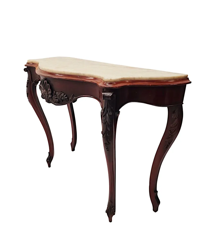  A Very Rare Pair of 19th Century Marble Top Console Tables