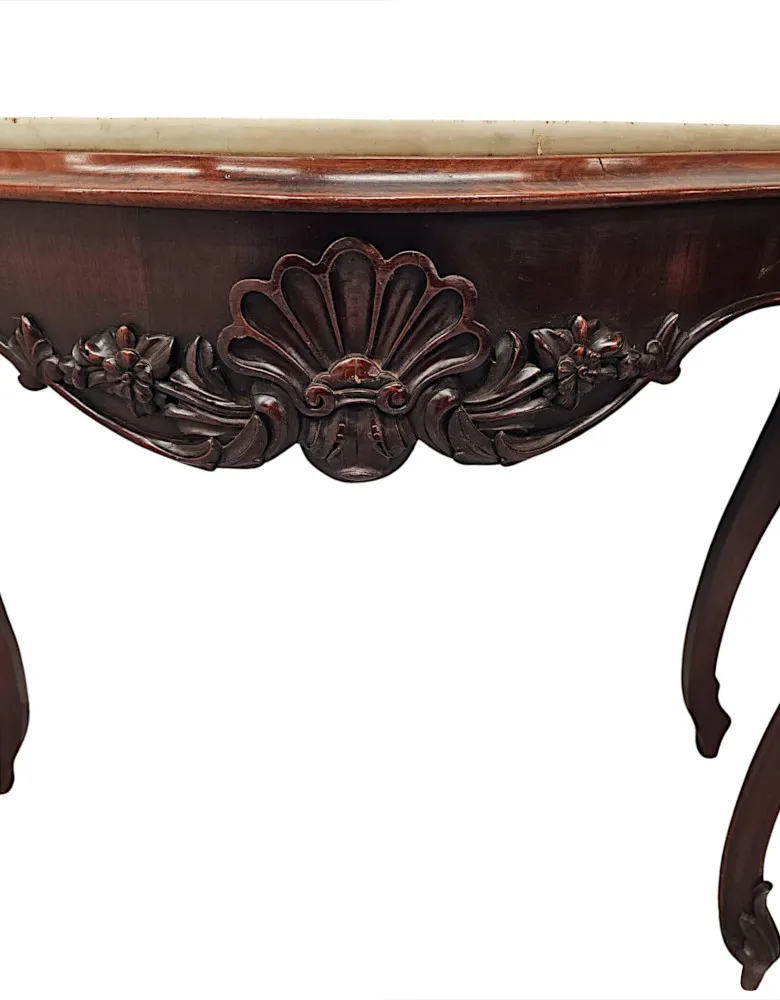  A Very Rare Pair of 19th Century Marble Top Console Tables