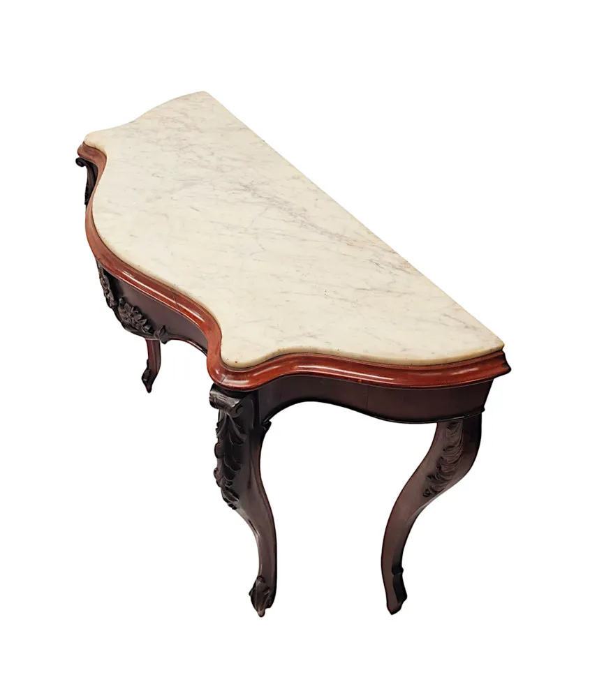  A Very Rare Pair of 19th Century Marble Top Console Tables