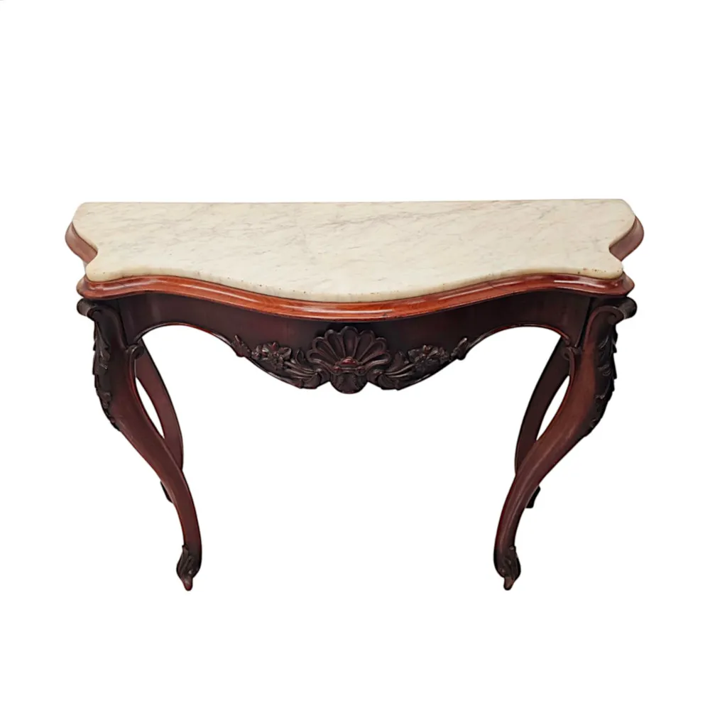  A Very Rare Pair of 19th Century Marble Top Console Tables
