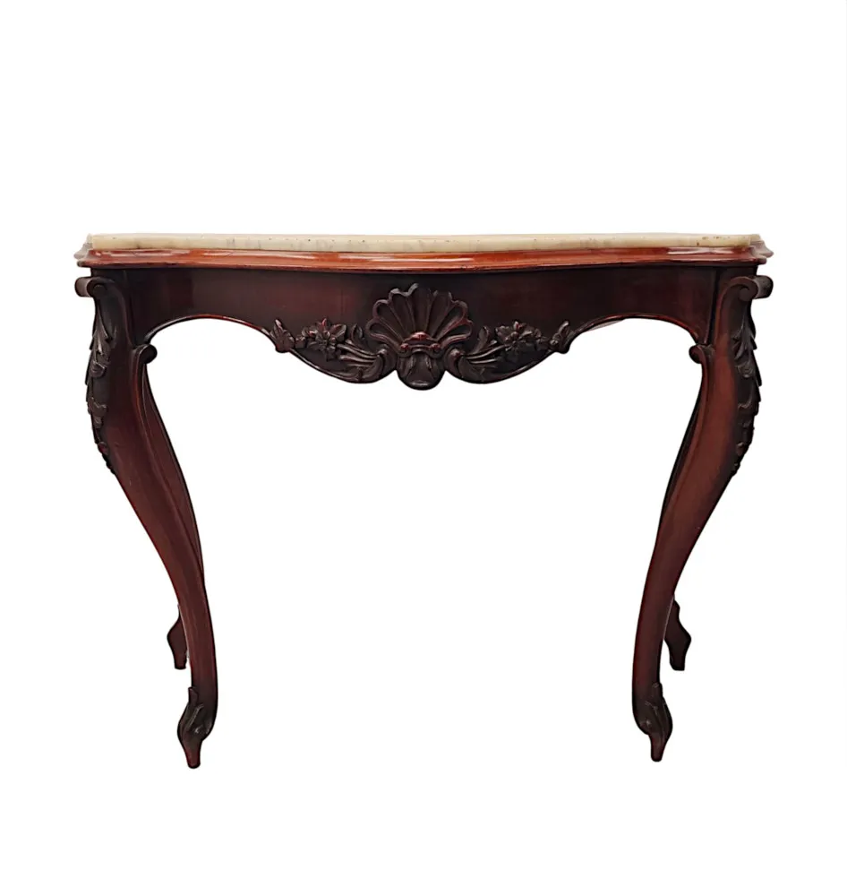  A Very Rare Pair of 19th Century Marble Top Console Tables