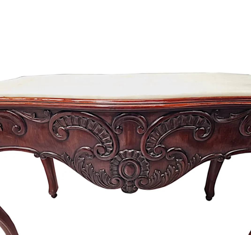  A Very Rare Pair of 19th Century Carrara White Marble Top Console Tables