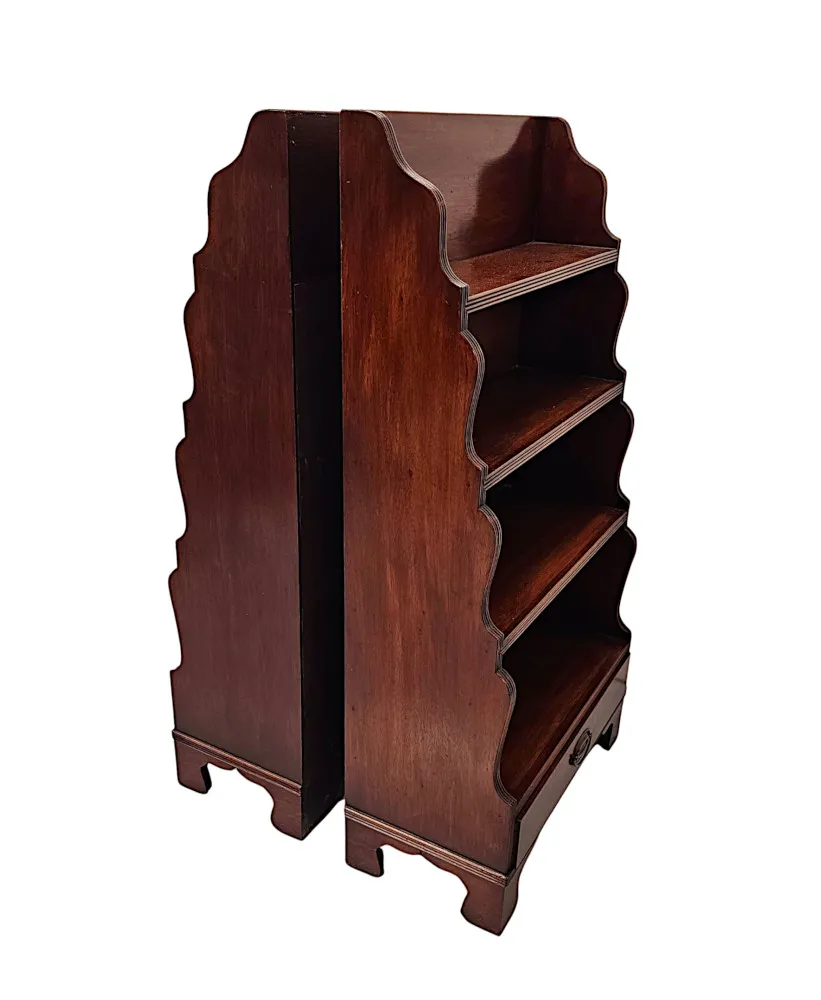A Fabulous Pair of Edwardian Waterfall Bookcases