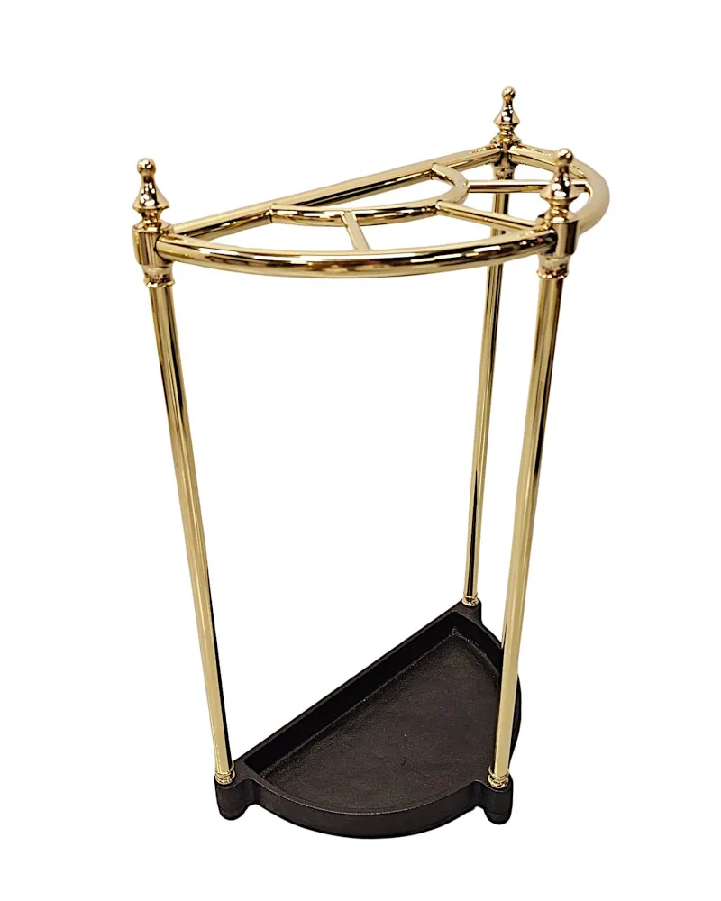  A Fabulous 19th Century Polished Brass and Cast Iron Stick and Umbrella Stand