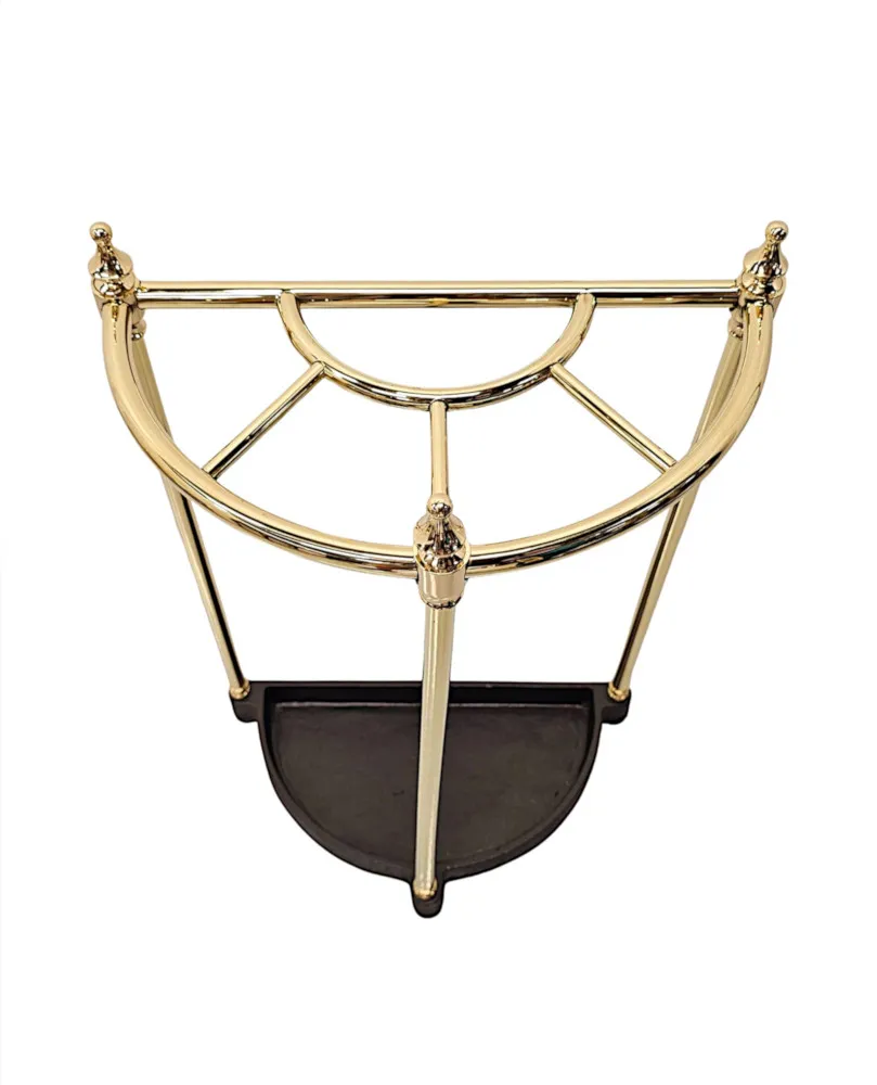  A Fabulous 19th Century Polished Brass and Cast Iron Stick and Umbrella Stand