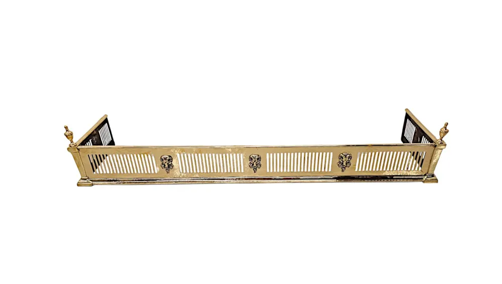 A Fine 19th Century Polished Brass Curb Fender