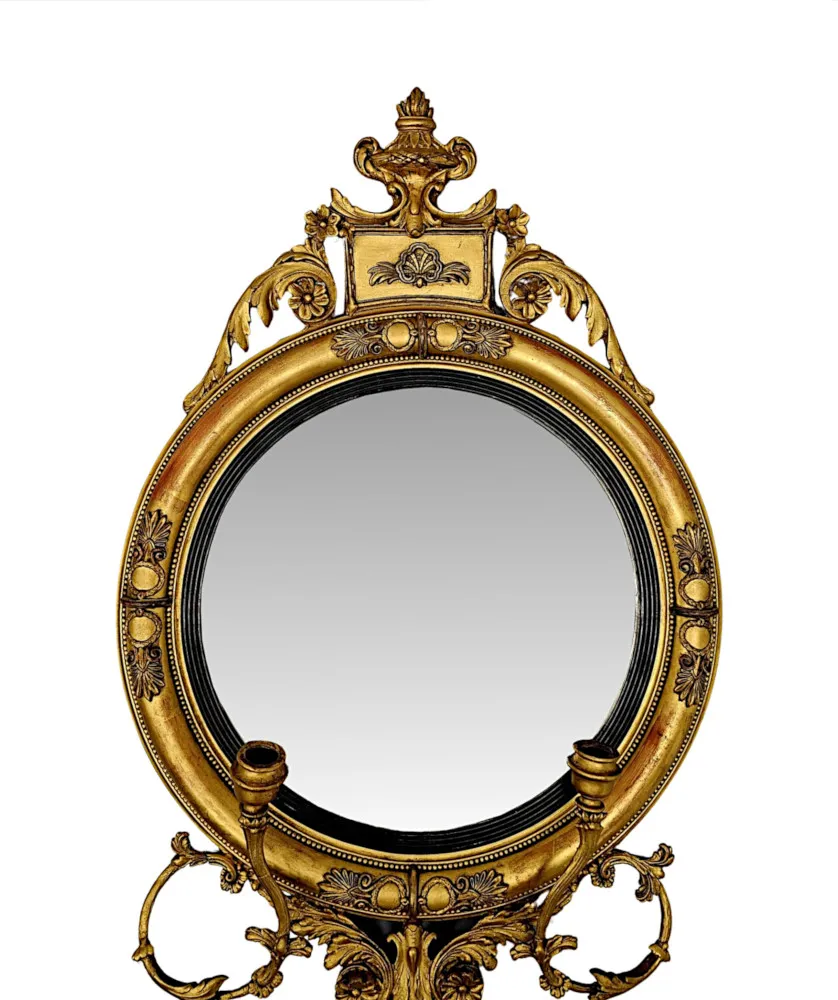 A Very Rare and Fine 19th Century Giltwood Giroadole Hall or Pier Mirror