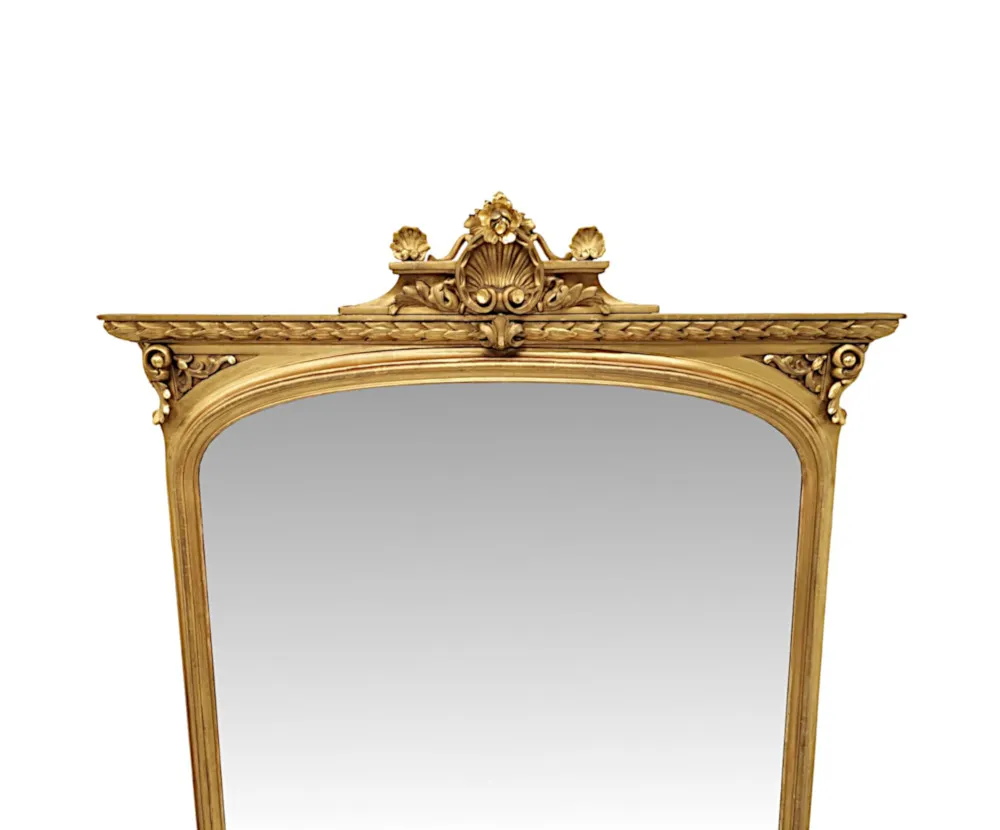 A Fabulous Large 19th Century Giltwood Overmantel Mirror