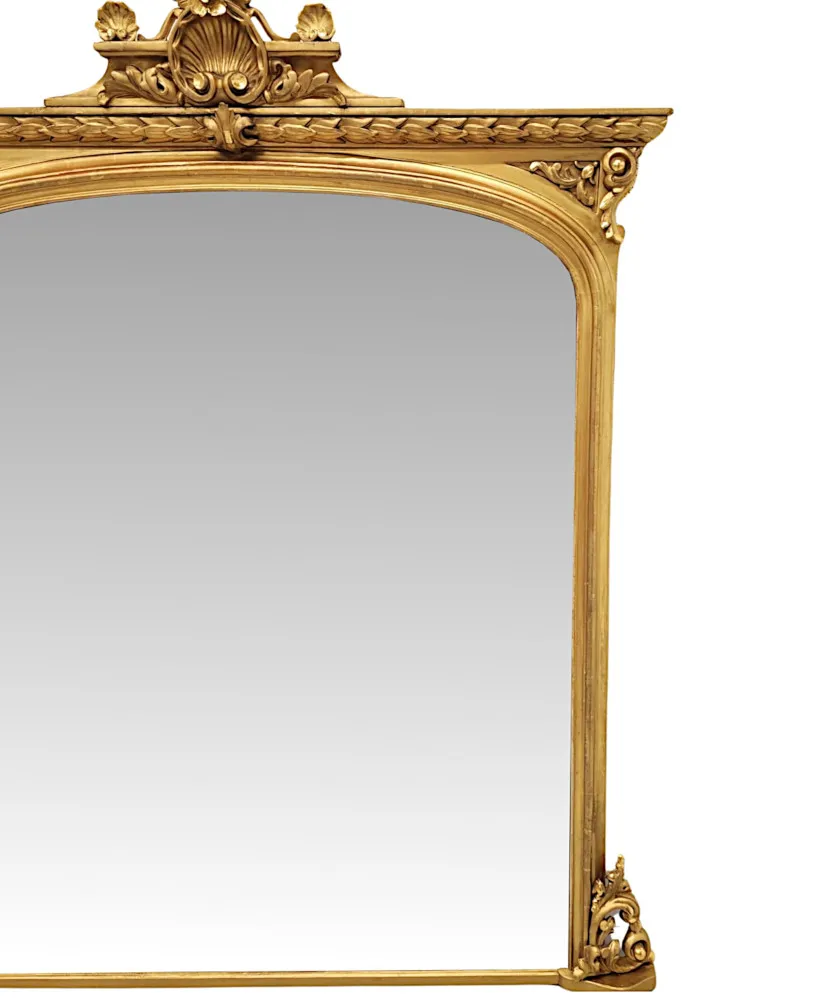 A Fabulous Large 19th Century Giltwood Overmantel Mirror