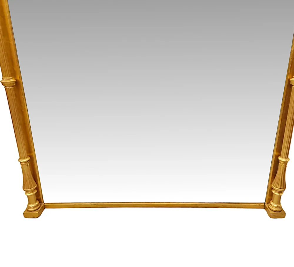  A Very Fine and Large 19th Century Giltwood Overmantel Mirror