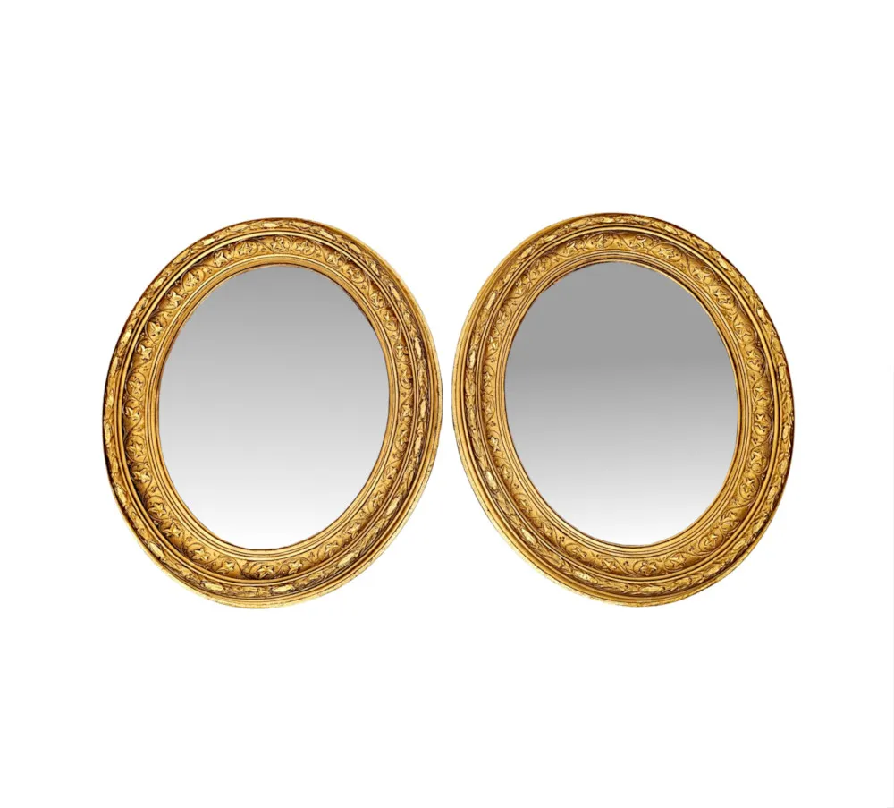 A Very Rare and Fine Pair of 19th Century Giltwood Mirrors 