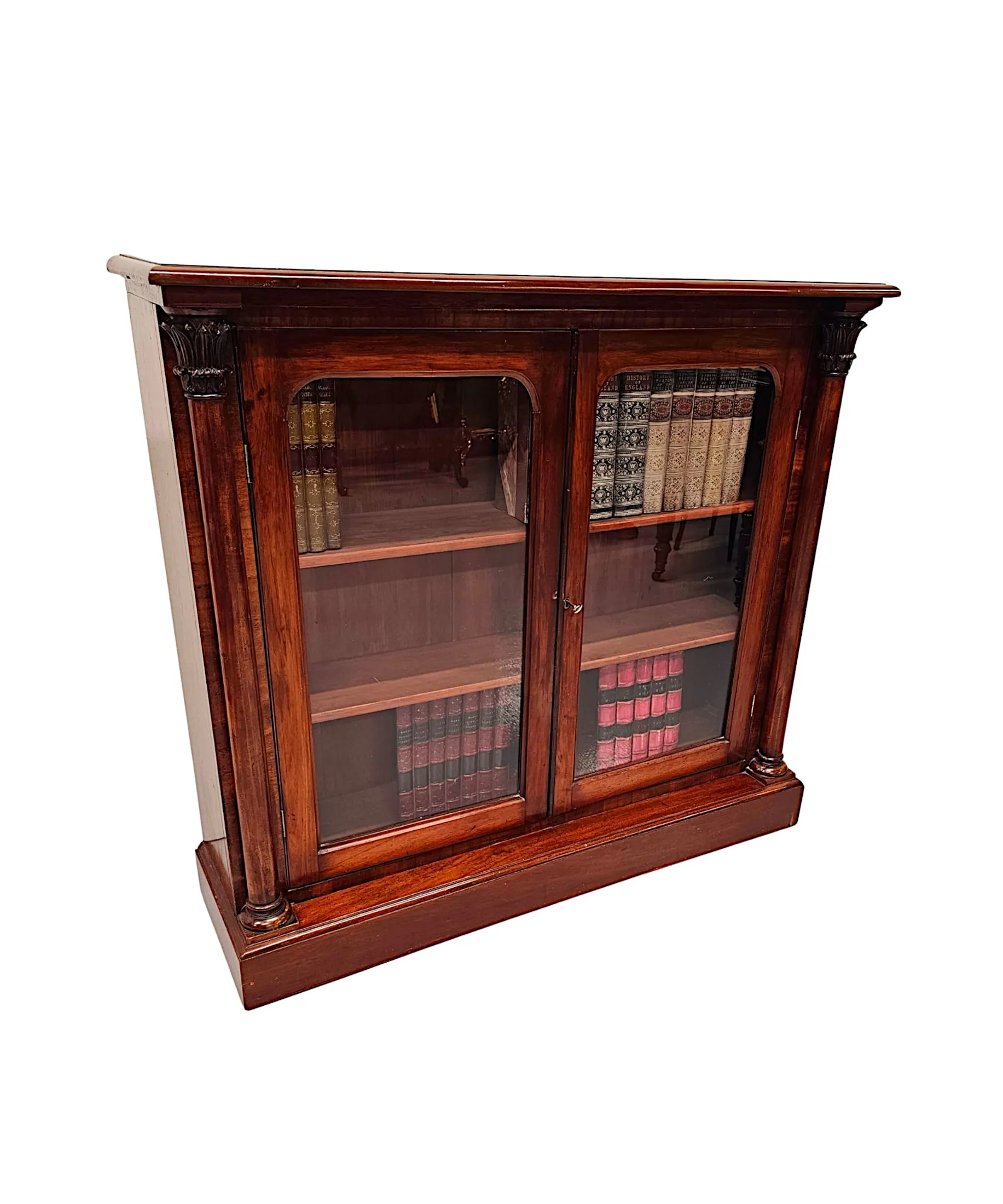 A Very Fine 19th Century Irish Mahogany Floor Bookcase in the Manner of 'Williams and Gibton'
