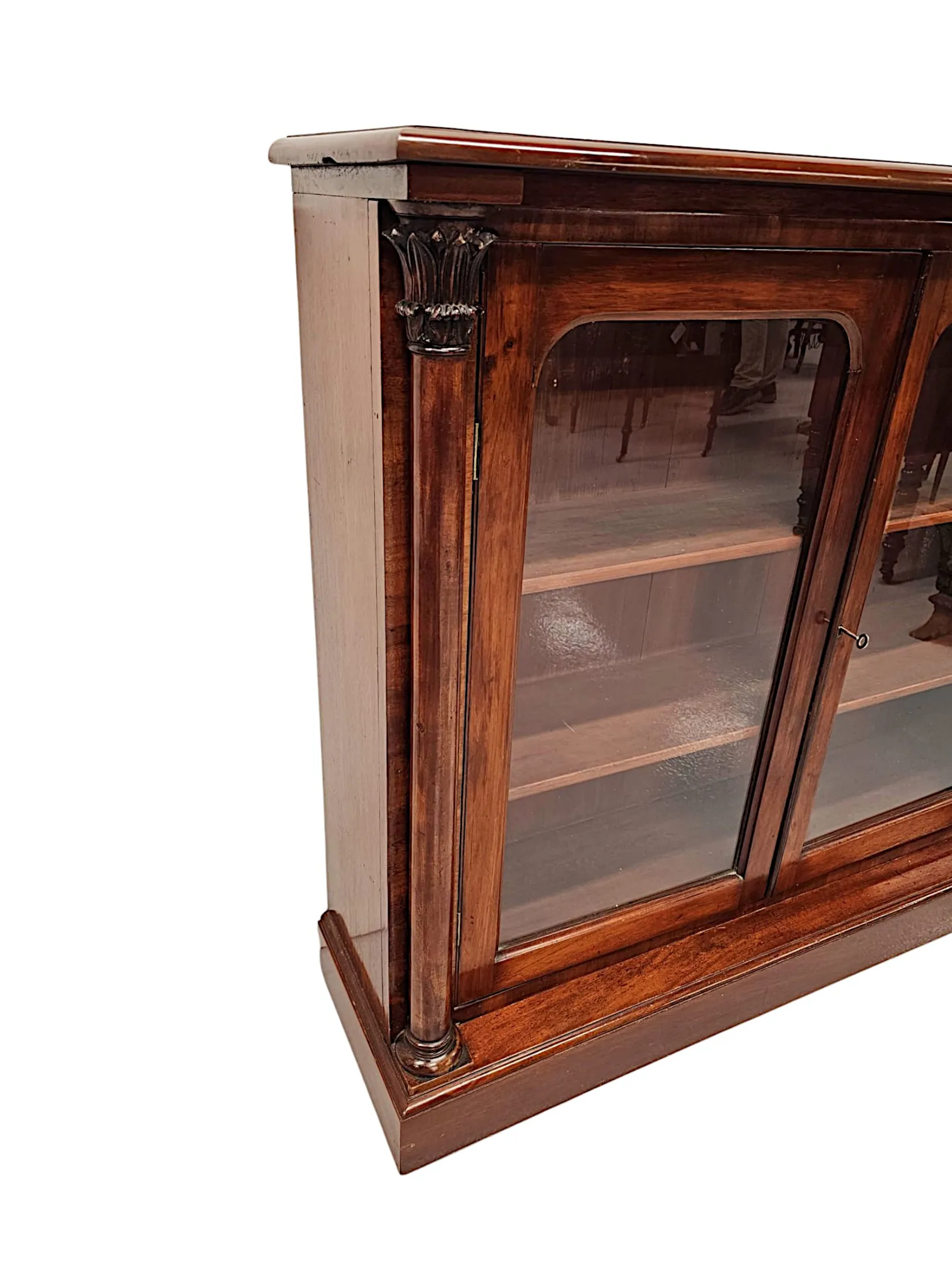 A Very Fine 19th Century Irish Mahogany Floor Bookcase in the Manner of 'Williams and Gibton'