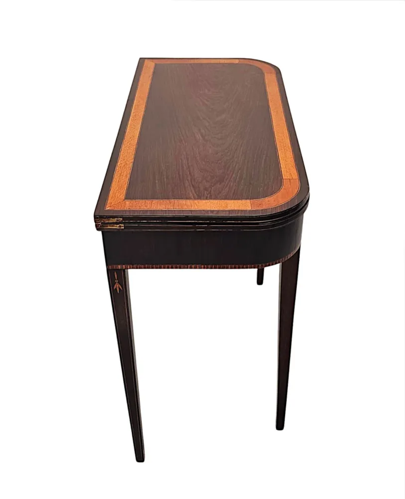 A Very Rare Pair of Early 19th Century Regency Inlaid Card Tables