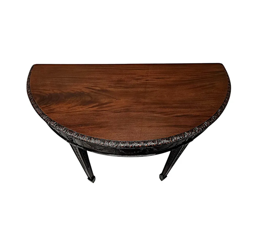 A Very Fine Late 19th Century Adams Design Demi-Lune Hall or Console Table