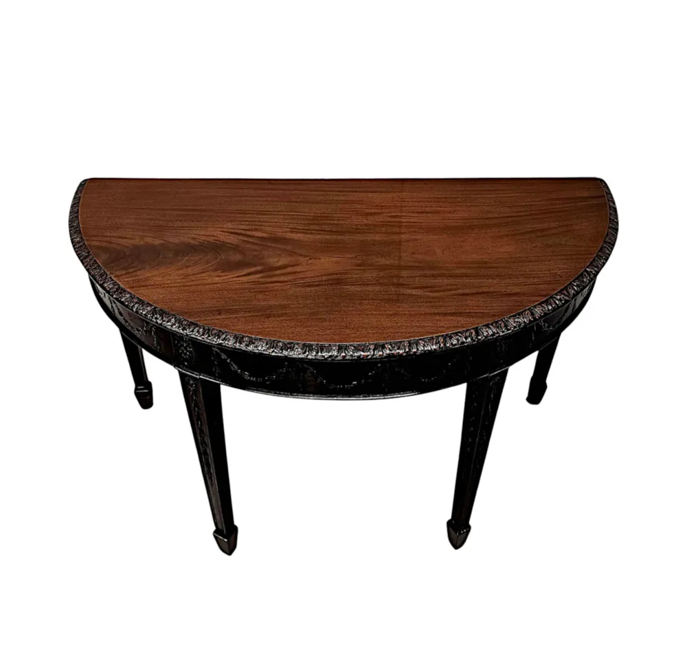 A Very Fine Late 19th Century Adams Design Demi-Lune Hall or Console Table
