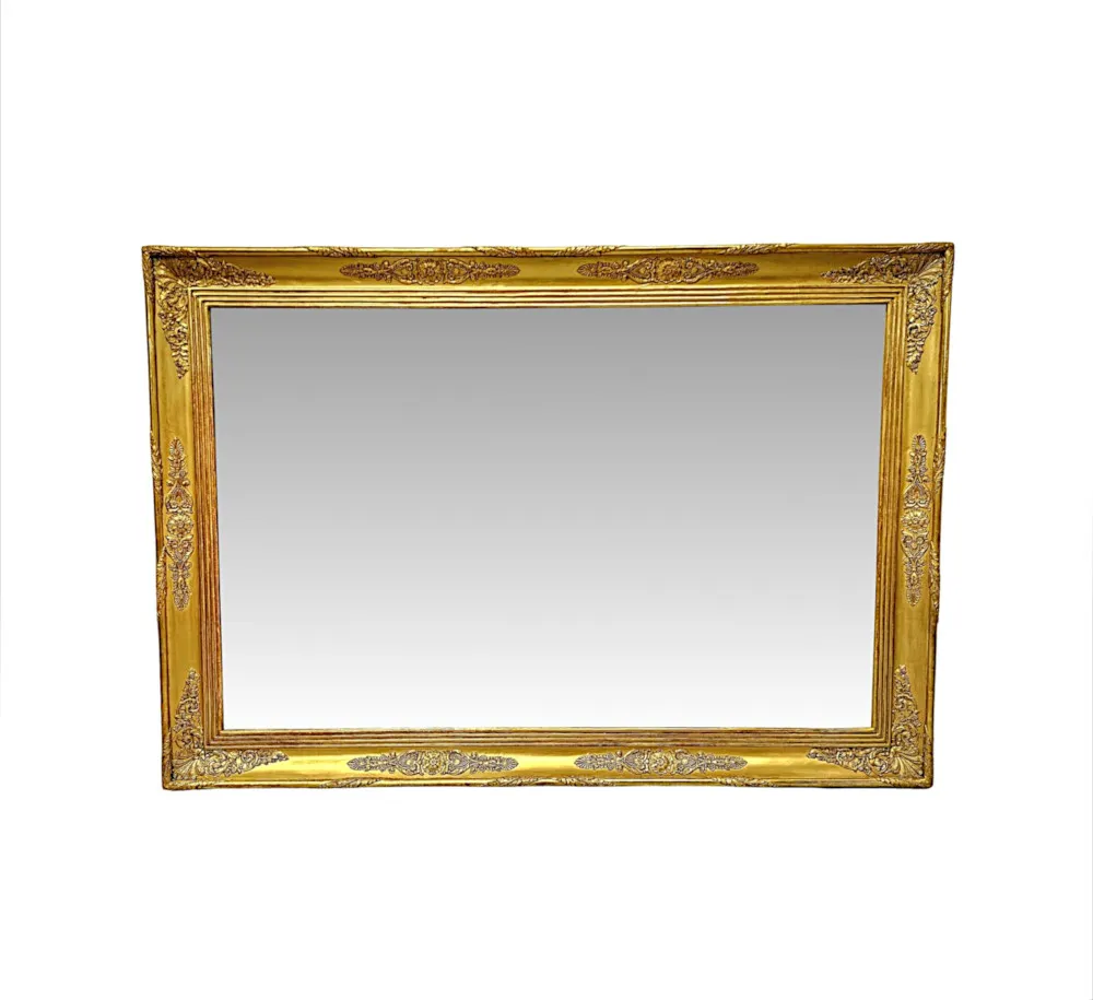 A Fabulous Large Size 19th Century Giltwood Overmantel or Hall Mirror