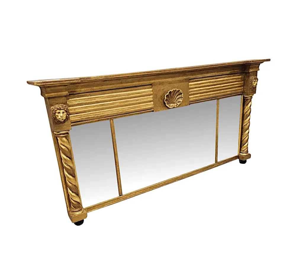 A Very Fine and Unusual Early 19th Century Compartmental Overmantel Mirror