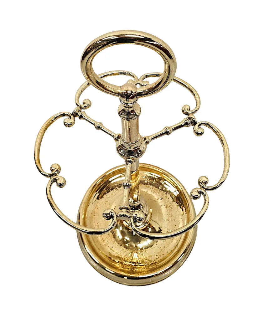 A Very Rare and Fine 19th Century Fully Restored Brass Stick or Umbrella Stand