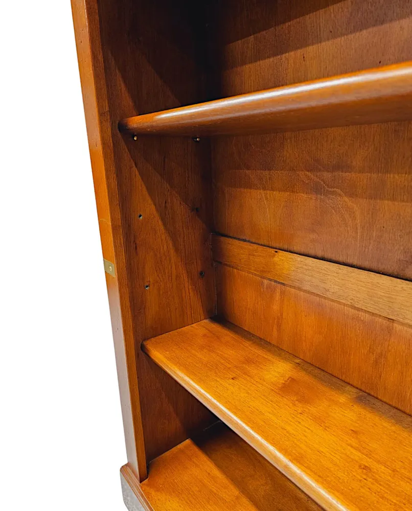  A Gorgeous Hand Made Brass Mounted Campaign Style Open Bookcase 